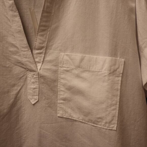 Madewell Rounded Shirttail Lakeline Popover V Neck Size S Oversized Short Sleeve - Picture 6 of 15